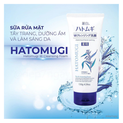 Hatomugi Sữa Rửa Mặt Tẩy Trang Chiết Xuất Ý Dĩ The W Cleansing Foam 130g