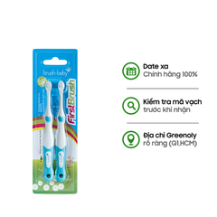 Brushbaby Bộ 2 Bàn Chải Đánh Răng Lông Mềm Mại Giai Đoạn 1 Cho Bé Từ 0 - 18