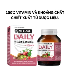 Vitrue Bổ Sung Vitamin Và Khoáng Chất Cho Nữ Daily Vitamin & Mineral For Women Hộp 60 Viên