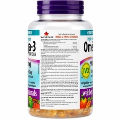 Webber Naturals Viên Uống Hỗ Trợ Tim Mạch, Não Triple Strength Omega 3 900mg EPA/DHA - Chính Ngạch, Xuất VAT