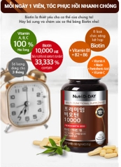 Nutri D-Day PREMIUM Biotin 10000 Cho Tóc Khỏe 90 viên