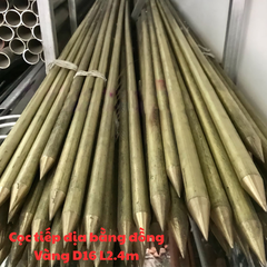 Báo Giá Cọc Tiếp Địa Đồng Vàng D16 Dài 2.4m Mới Nhất, Chính Hãng