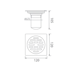 Ga thoát sàn EcoBath EC1061PB màu đen
