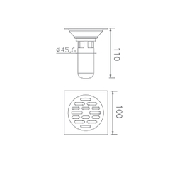 Ga thoát sàn EcoBath EC1062B màu inox chải