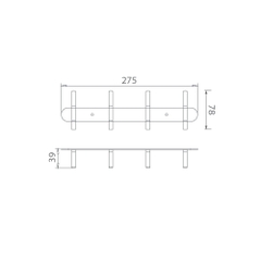 Móc áo EcoBath EC2038-4BU màu ghi xám