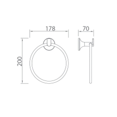 Vòng treo khăn EcoBath EC218-06BU màu ghi xám