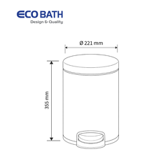 Thùng rác Ecobath EC6803-8MT dung tích 8L