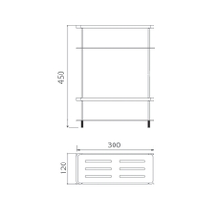 Kệ phòng tắm EcoBath EC4068-2MB đen mờ