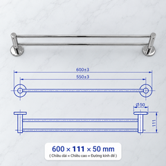 Vắt khăn đôi EC263-09 màu inox bóng