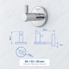 Móc áo Ecobath EC263-04 màu inox bóng