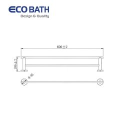 Vắt khăn đôi EC261-09 màu inox bóng