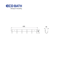 Móc áo EcoBath EC2026-6BG màu vàng chải