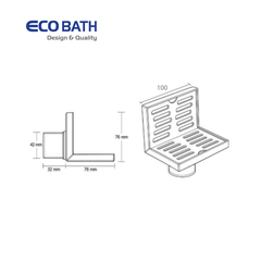Ga thoát sàn Ecobath EC1092B màu inox mờ