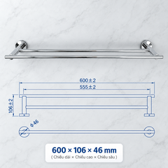 Vắt khăn đôi EC261-09 màu inox bóng