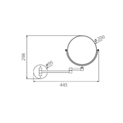 Gương phóng đại EcoBath EC6080 màu đen mờ