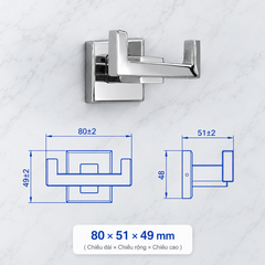 Móc áo Ecobath EC262-04 màu inox bóng