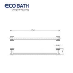 Vắt khăn đơn EC262-08 màu inox bóng