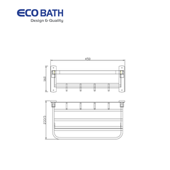 Vắt khăn giàn EcoBath EC5015-45 màu inox bóng