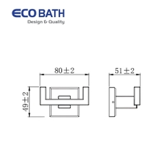 Móc áo Ecobath EC262-04 màu inox bóng