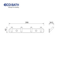 Móc áo Ecobath EC2031-4MBG