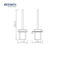 Chổi cọ toilet EcoBath EC211-15BU màu ghi xám