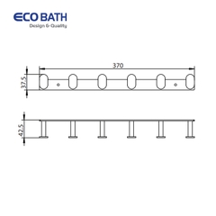 Móc áo Ecobath EC2005-6BU ghi xám