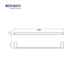 Vắt khăn đơn EcoBath EC211-08-45 Đánh bóng