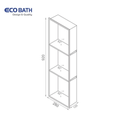 Hộc âm tường EcoBath EC9004MW màu trắng