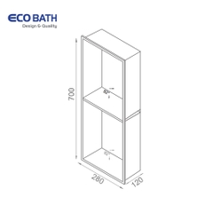 Hộc âm tường EcoBath EC9003PB màu đen