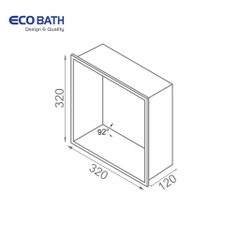 Hộc âm tường EcoBath EC9001BG màu vàng chải