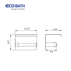 Lô giấy Ecobath EC3063MB màu đen mờ