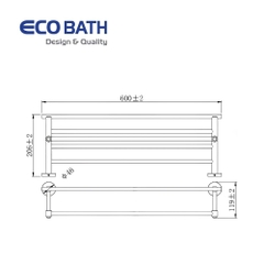 Vắt khăn giàn EC261-12 màu inox bóng