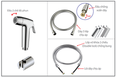 Vòi xịt EcoBath EC004C ( dây mạ)