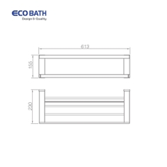 Vắt khăn giàn EcoBath EC211-12BU màu ghi xám