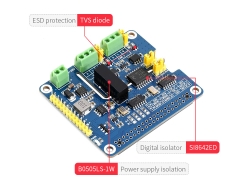 Mạch Waveshare 2-Channel Isolated CAN FD Expansion HAT for Raspberry Pi, Multi Protections