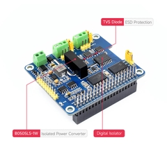 Waveshare 2-Channel Isolated CAN Bus Expansion HAT For Raspberry Pi, 2-CH CAN HAT+