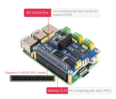 Waveshare 2-Channel Isolated CAN Bus Expansion HAT For Raspberry Pi, 2-CH CAN HAT+