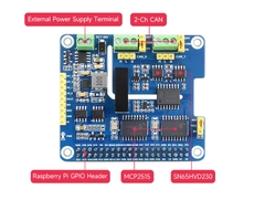 Waveshare 2-Channel Isolated CAN Bus Expansion HAT For Raspberry Pi, 2-CH CAN HAT+