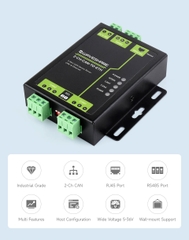 Bộ chuyển Waveshare Industrial Grade 2-Ch CAN To Ethernet Server