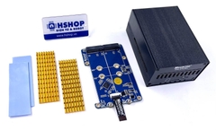 Mạch Raspberry Pi 5 PCIe to Dual M.2 NVMe PCIe SSD Adapter Board with Metal Case Mcuzone