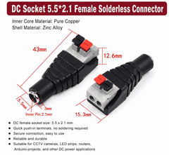 Đầu kết nối nhanh cấp nguồn DC cái 5.5 x 2.1mm