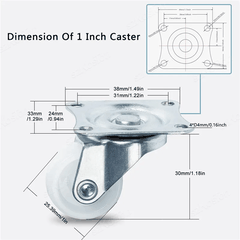 Bánh xe xoay đa hướng bằng nhựa PP 25mm Caster Wheel