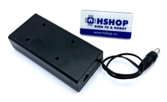 Hộp pin 2 x 18650 nối tiếp có công tắc kèm giắc DC 5.5 x 2.1mm