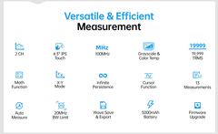 Máy đo hiện sóng FNIRSI® 2D15P 3-in-1 Benchtop 2CH 100MHz Phosphor Oscilloscope Multimeter