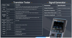 Máy đo hiện sóng FNIRSI® DSO-TC4 3-IN-1 Digital Oscilloscope + Transistor Tester + Signal Generator