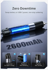 Mỏ hàn dùng pin FNIRSI® HS-03 Cordless Soldering Iron, 18650 Removable Battery, USB-C, 212–842℉