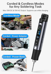 Mỏ hàn dùng pin FNIRSI® HS-03 Cordless Soldering Iron, 18650 Removable Battery, USB-C, 212–842℉