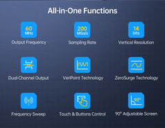 Máy tạo tín hiệu FNIRSI® TSG6020 2CH 200MSa/s Function Signal Generator