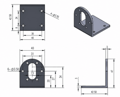 Gá bắt kim loại cho động cơ đường kính 37mm DC Geared Motor Mounting Bracket