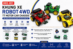 Khung xe MKE-R01 4WD Robot Car Chassis TT Motor
